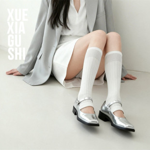 日系拼接ins潮踩脚腿套～显瘦美腿 靴下故事 高端冰丝春夏袜套