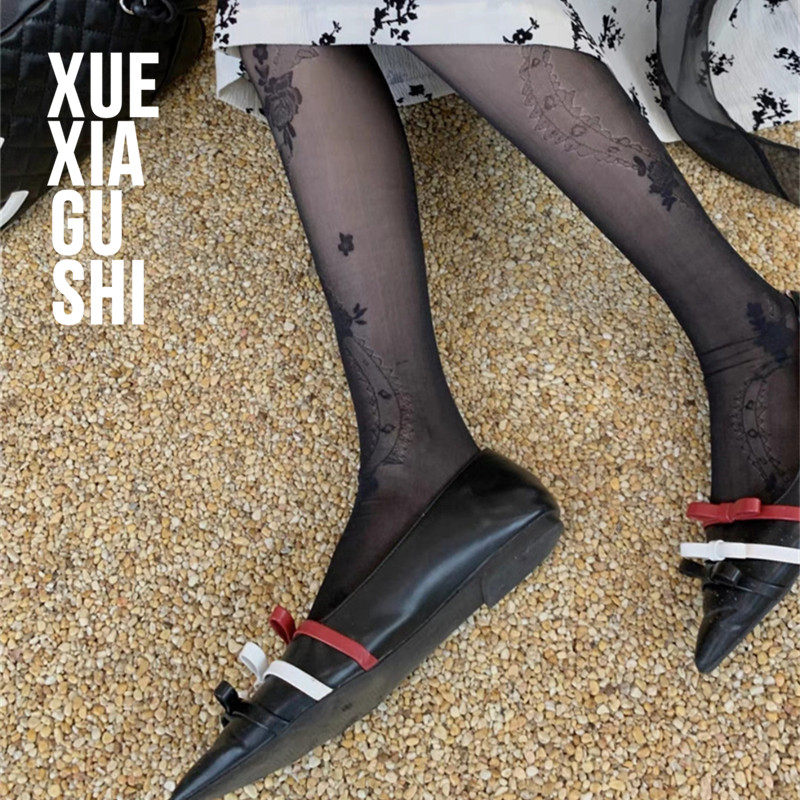 【藤蔓提花ins连裤袜】