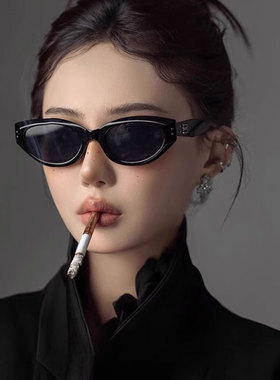清冷复古猫眼墨镜女优雅高级感