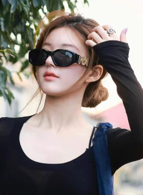 赵露思同款港风复古猫眼墨镜个性