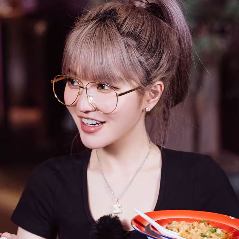 周扬青同款眼镜框女素颜长圆脸显脸小优雅文艺平光镜可配近视度数