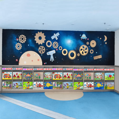 幼儿园作品展示袋美术挂袋透明画画袋儿童A4绘本图书墙上收纳书袋