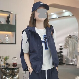 马夹坎肩外套 宽松休闲工装 短款 连帽冲锋衣马甲背心女2026春秋新款