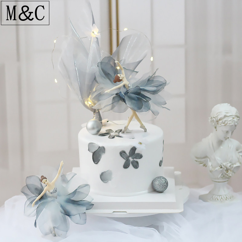 六一儿童节 网红芭蕾舞女孩玩偶摆件唯美裙 跳舞少女布艺纱花配件