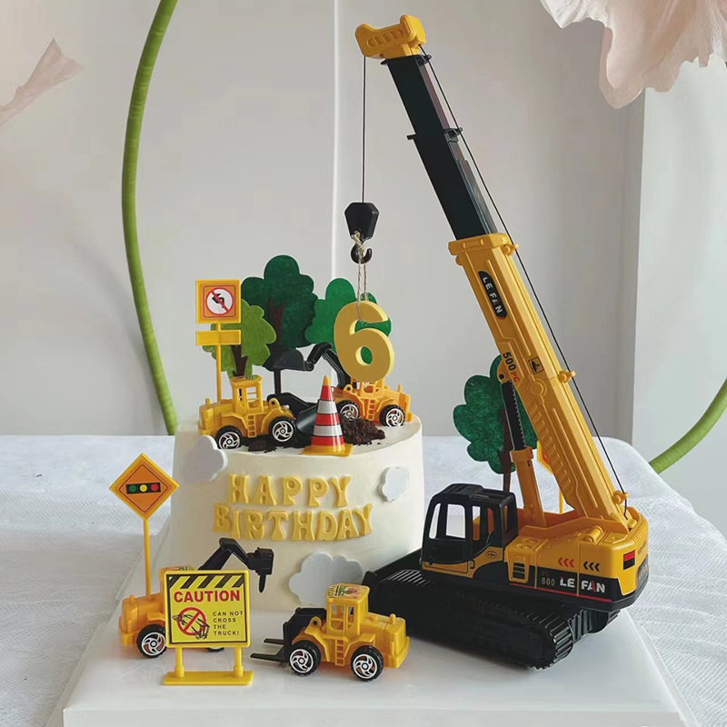 包邮工程车吊机推土机摆件