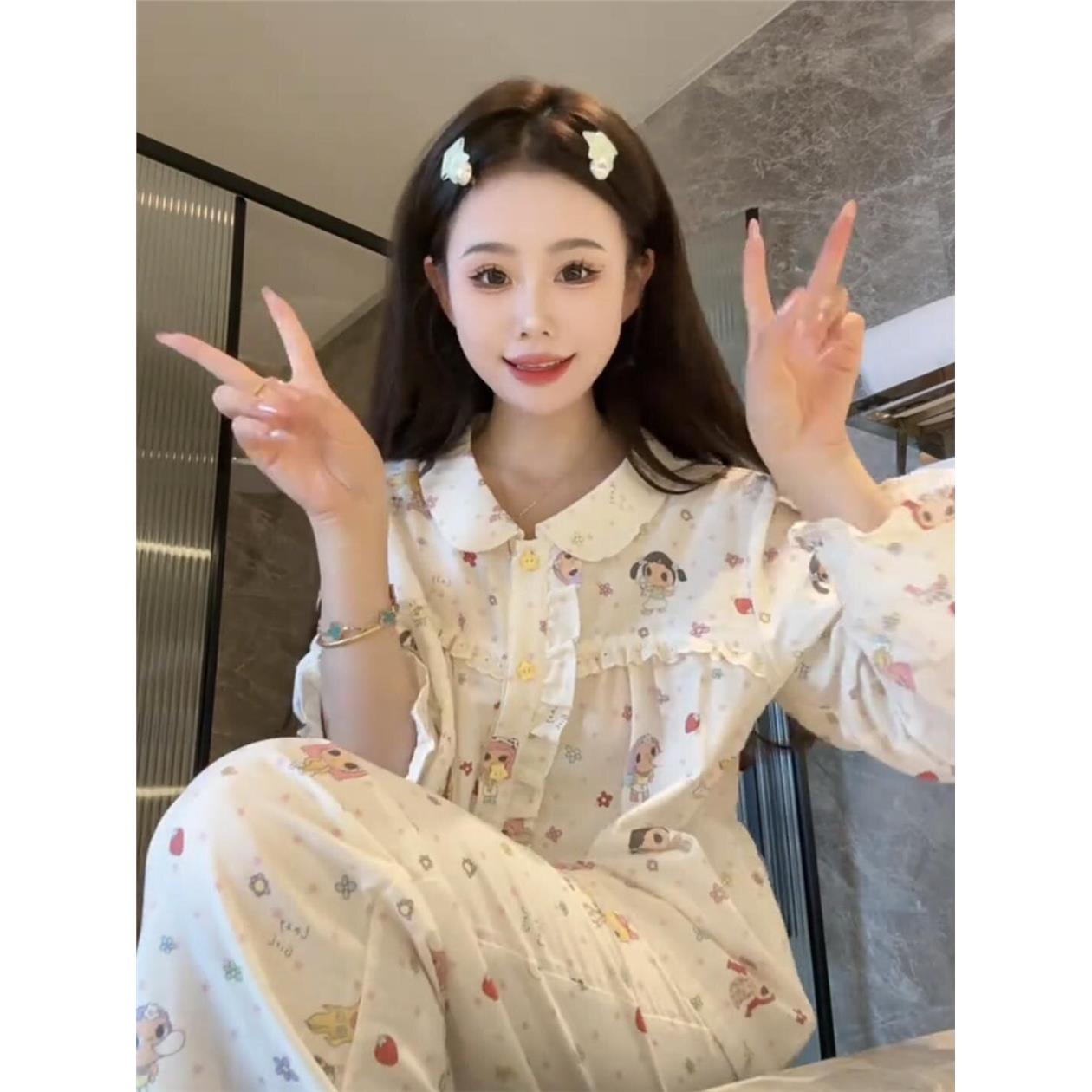 娃娃领睡衣女款秋季新款