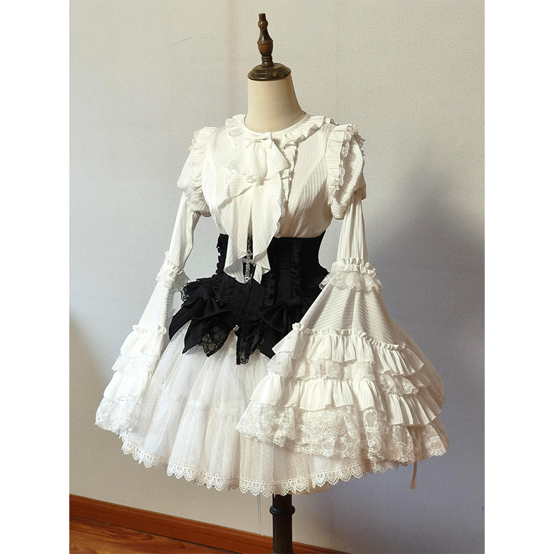 华丽款姬袖衬衫洛丽塔蕾丝姬袖jsk内搭衬衫上衣衬裙Lolita裙套装