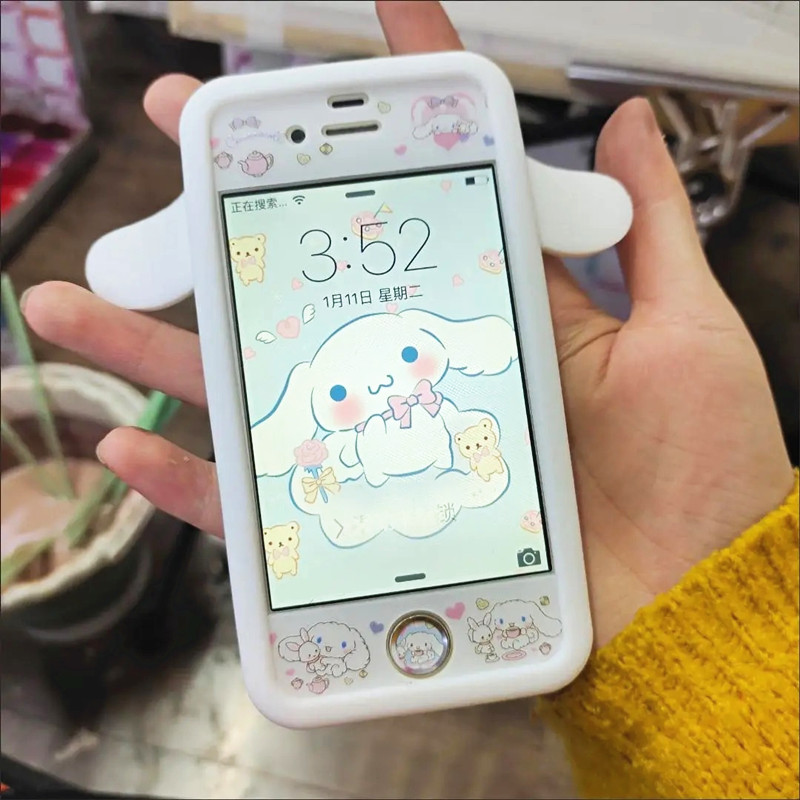 适用苹果4S手机壳女5se全包可爱卡通7硅胶防摔iPhone8plus钢化膜6