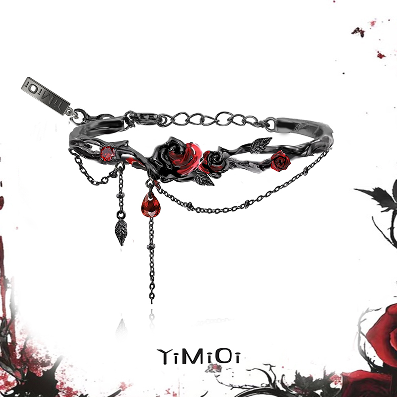 YiMiOi原创高级感流苏玫瑰花手镯