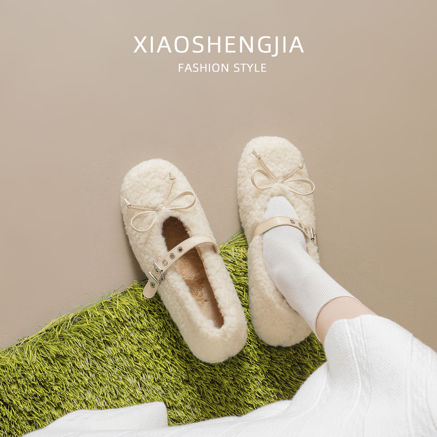 一脚蹬毛毛鞋女外穿冬2025新款