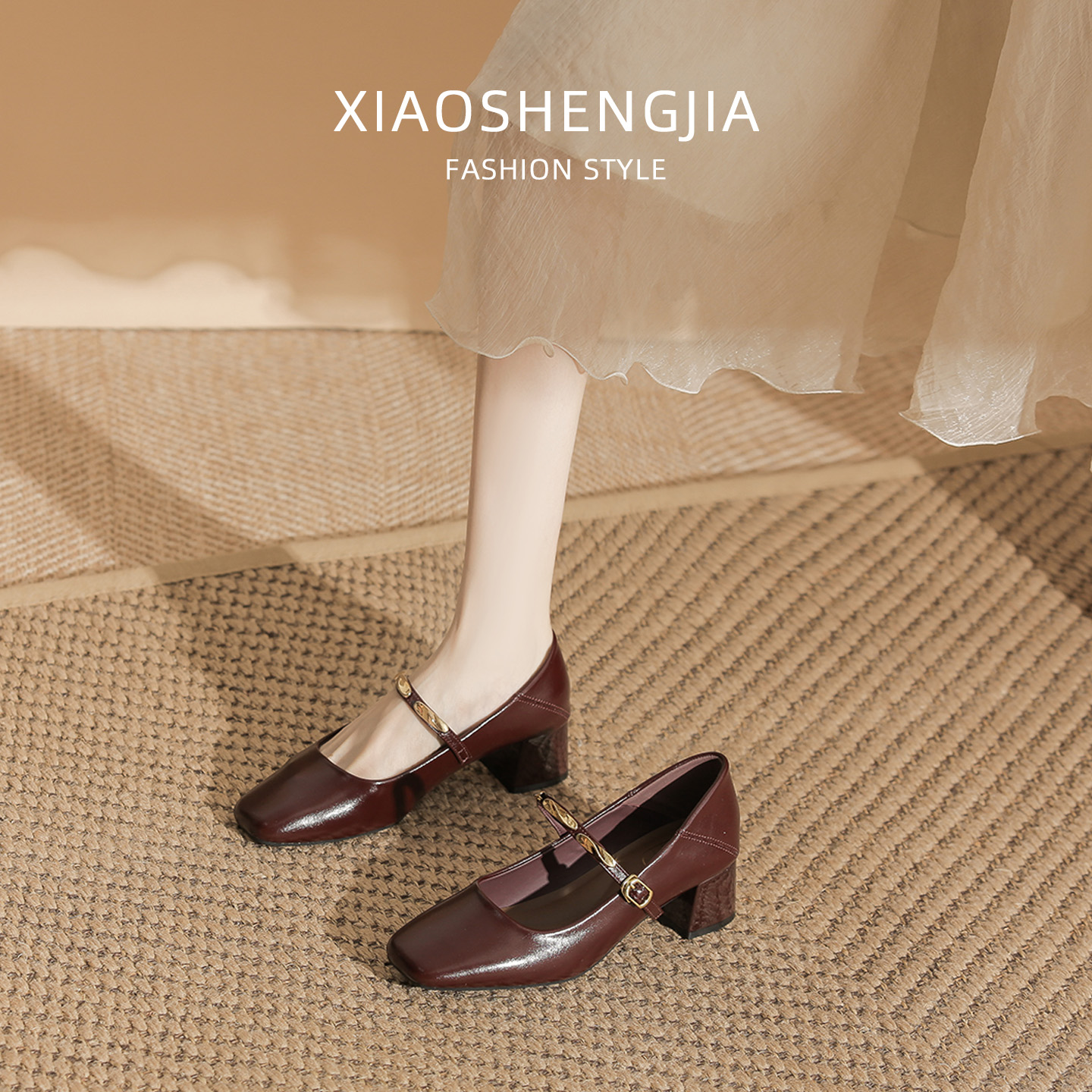 浅口单鞋女2025新款红色玛丽珍鞋