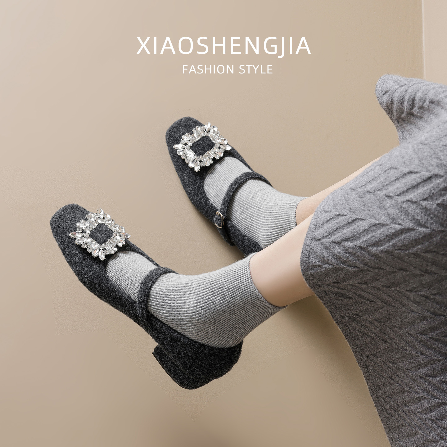 2025冬季新款加绒玛丽珍毛毛鞋