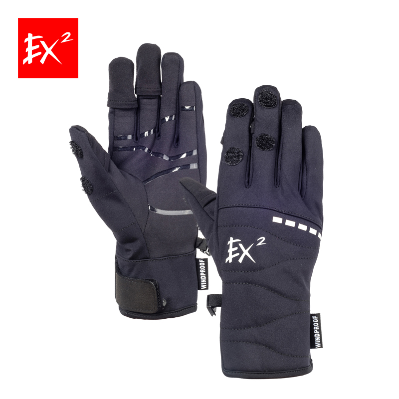 户外防风摄影手套可翻折