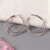 夸张满钻三层金属耳圈轻奢时尚 Sweet Girl欧美个性 独特高级感耳环