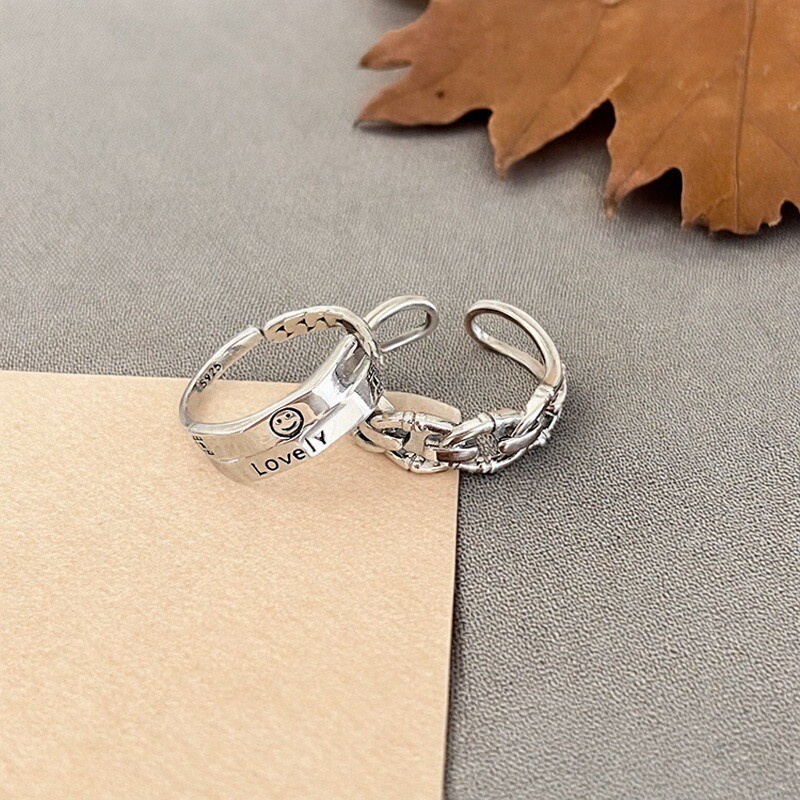 S925纯银戒指女开口可调节