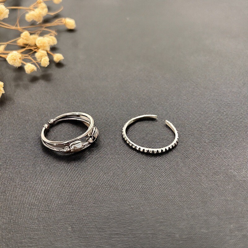 S925纯银小众设计感开口戒指