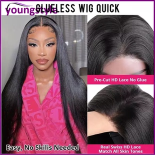 Wear and go Glueless Wig straight human hair 4*4 lace wigs
