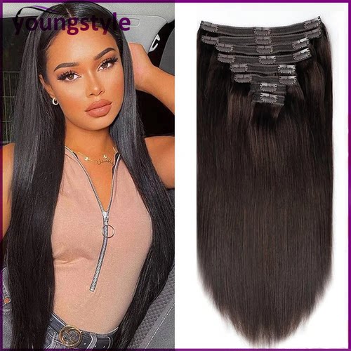 Brazilian Human Hair Straight Clip In Hair Extensions卡子发
