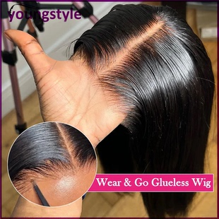 Wear Go Glueless Wig Straight Human Hair Wigs Pre plucked