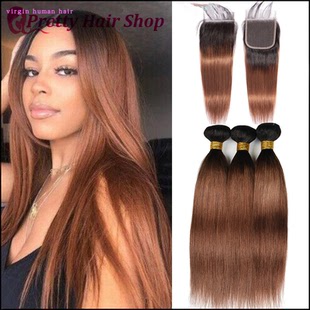 weave1B straight ombre hair 发帘 bundles Peruvian
