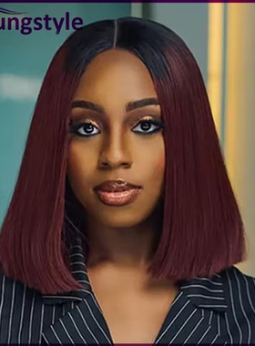 1B/99J bone straight bob wig huamn hair 13*4 lace front wigs