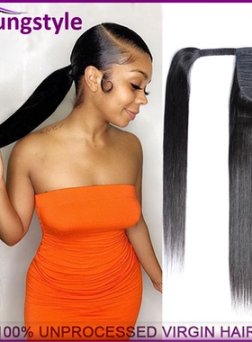 Brazilian Straight  Clip in Ponytail human hair extensions