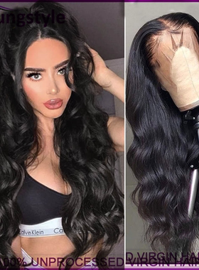 Peruvian human hair wig body wave 13*4 lace front wigs