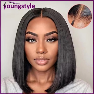 wig wigs hair human brazilian bob short glueless and wear