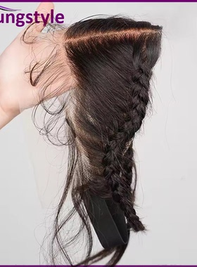 Straight Human Hair 13X4 Transparent Lace Front with Braids