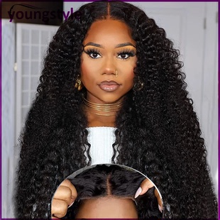 brazilian human hair kinky curly 4*4 closure Glueless Wigs
