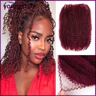 99j# Afro Kinky Curly Bulk Peruvian Human Hair For Braiding