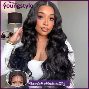 Wear and go Glueless Wigs Peruvian Human Hair body wave Wig