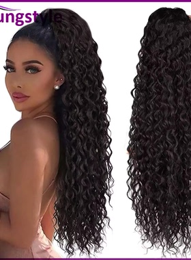Indian Human Hair Kinky Curly Hair Ponytail Hair真人发马尾发