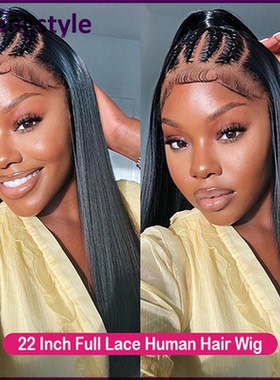 Brazilian Human Hair Straight Full Lace Wigs For Black Women