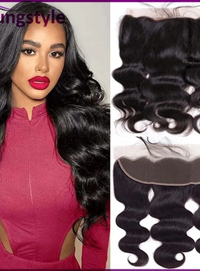 brazilian human hair body wave 13*4 lace frontal with weft