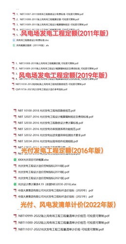 可再生资源陆上风电场∕海上风电场光伏发电工程定额清单计价