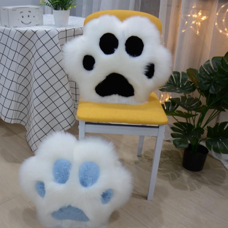 猫爪造型长毛绒抱枕套含芯ins卡通靠垫沙发靠背垫飘窗毛毛靠枕