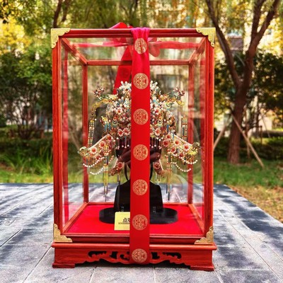 点翠凤冠展示盒花轿玻璃罩适配拼酷十里红妆金翅鸟冠喜扇非久间堂