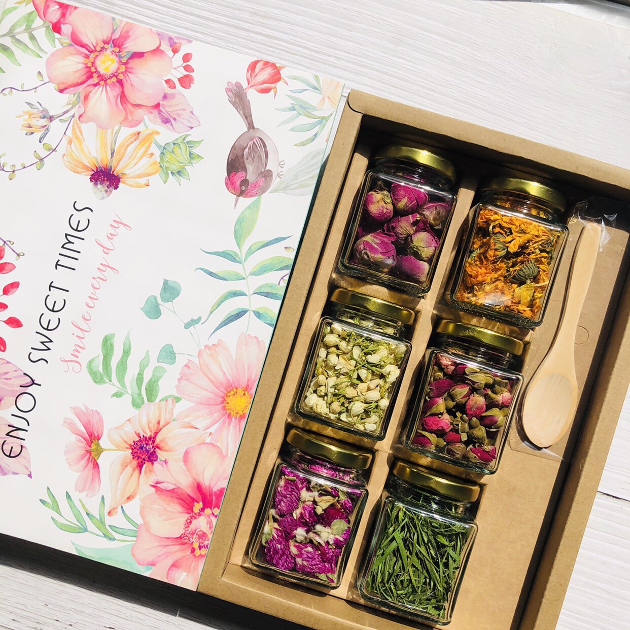 复古风玫瑰花茶高档礼盒装瓶装罐装送老师亲人中秋节教师节礼物