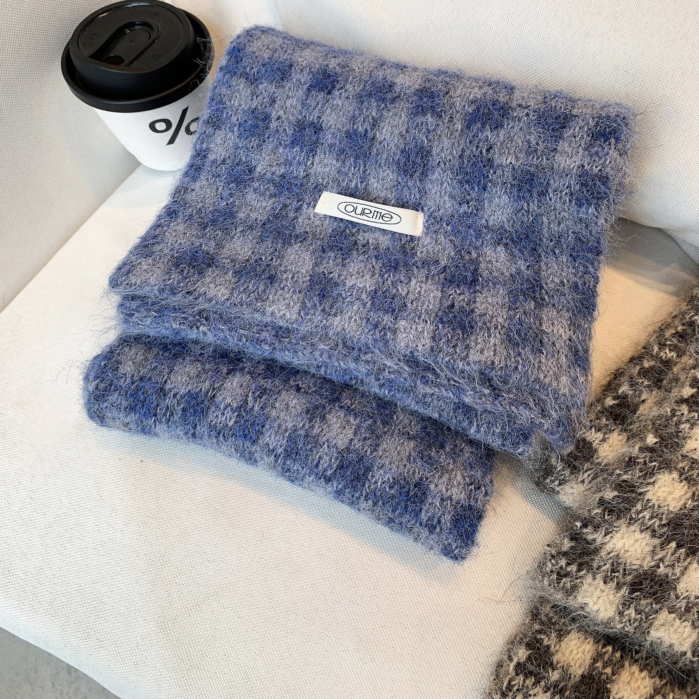 韩国INS复古方格围巾女2025秋冬季新款英伦风含羊毛针织围脖披肩,服饰配件/皮带/帽子/围巾,围巾/丝巾/披肩,淘宝优惠券,粉丝福利购,淘宝优惠卷