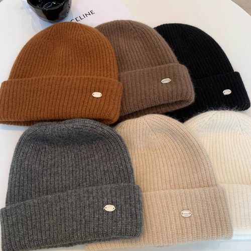 显脸小兔绒针织帽女秋冬2025年新款韩版时尚护耳纯色百搭纯色帽子