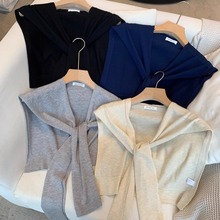 披肩女外搭2025新款韩系百搭针织毛衣衬衫叠穿美利奴羊毛小坎肩女