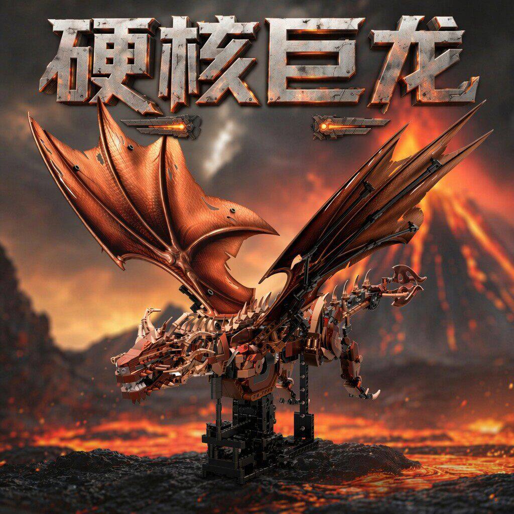 拼插积木喷火龙炎普通塑料积木