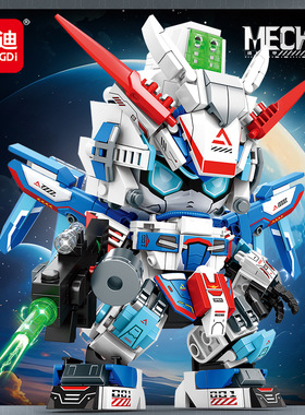 明迪K2232机甲积木儿童玩具小颗粒拼装玩具机器人模型DIY男孩礼物