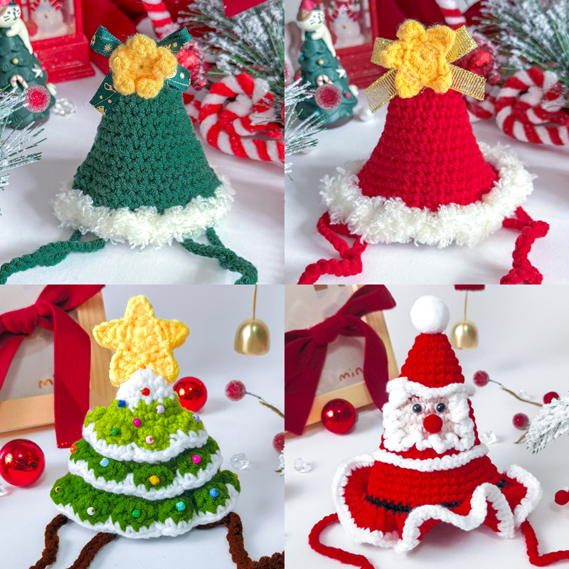 猫咪狗狗圣诞帽子宠物小猫小狗布偶猫小型犬头饰节日装饰品配饰