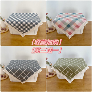 棉麻布艺打印机防尘罩复印机传真机多用盖巾电脑小方巾微波炉盖布