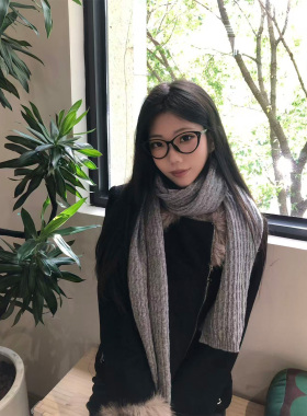 SLN韩系复古灰色针织围巾女秋冬保暖长款披肩围脖羊毛秋冬季
