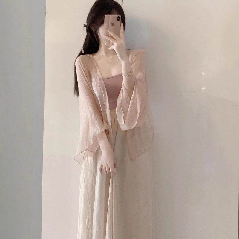 小个子高级夏装温柔夏季三件套中式国风女装糯风可盐汉服防晒套装图片