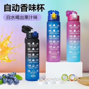 香味杯1000ml创意玩味环果香味水杯轻奢高级感tritan材质运动水壶