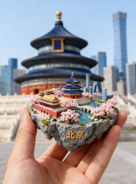 北京城市文创冰箱贴立体浮雕树脂磁吸贴天坛旅游纪念品留言贴批发